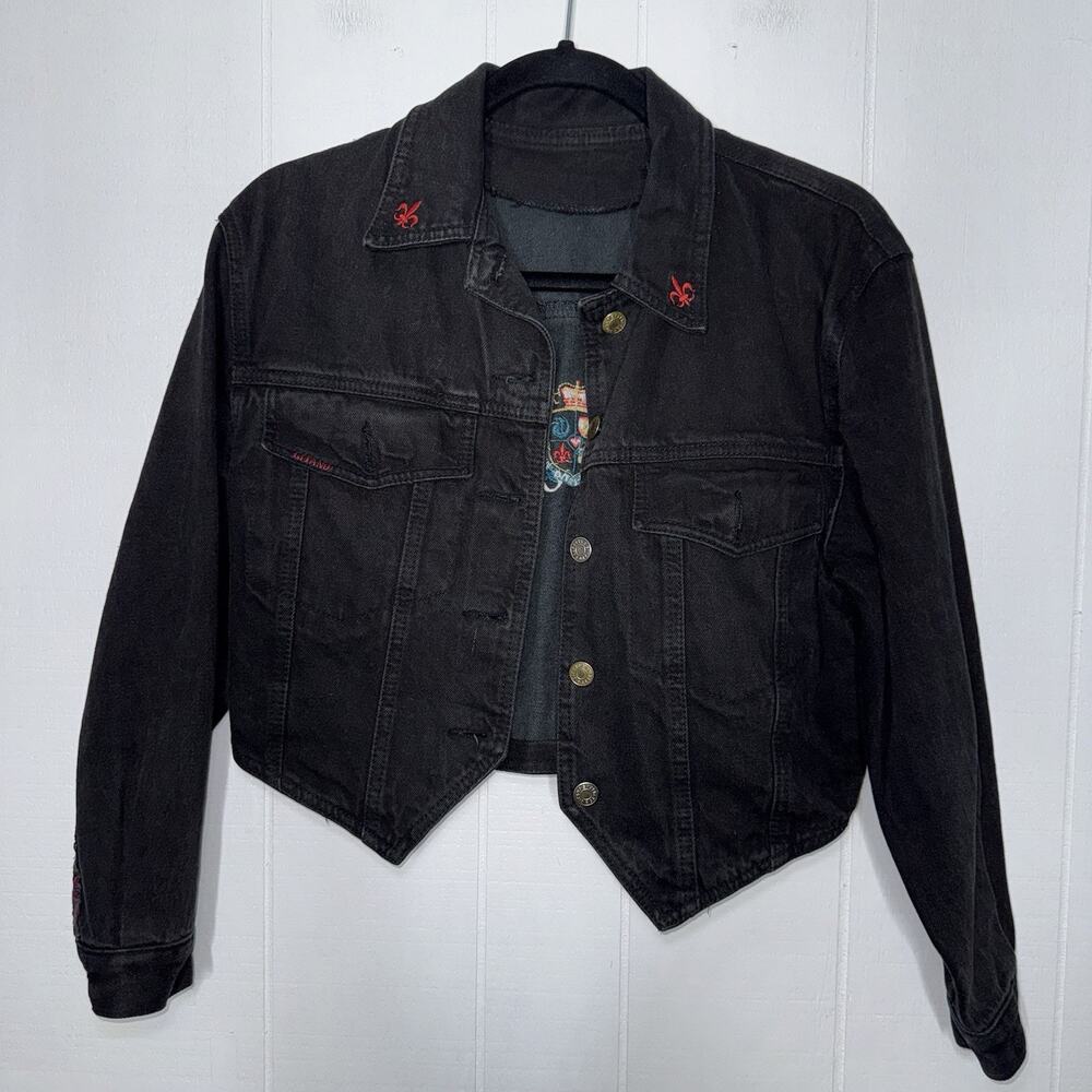 Vintage Gitano Express Women’s Denim Jean Jacket Embroidered Crest 80s 90s Small